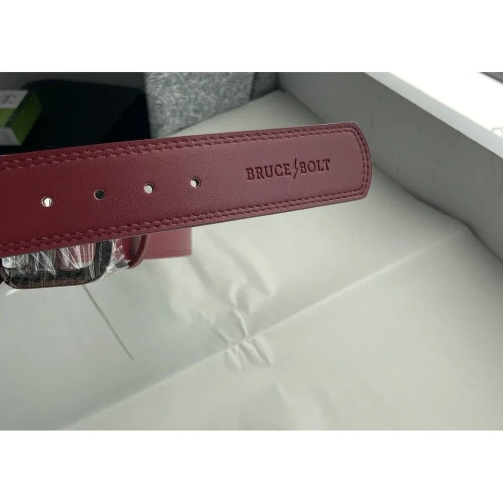 Bruce Bolt Baseball Belt Adjustable 29-42 Waist Maroon Uniform Softball Adult